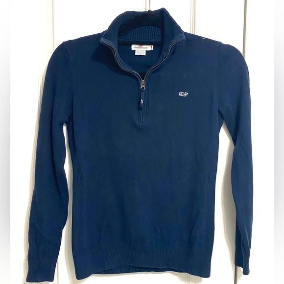 Vineyard Vines Sweaters - Vineyard Vines Quarter‎ Zip Navy Blue Sweater, Sz XS